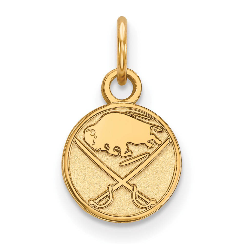 14k Yellow Gold NHL Buffalo Sabres (Tiny) Disc Charm or Pendant