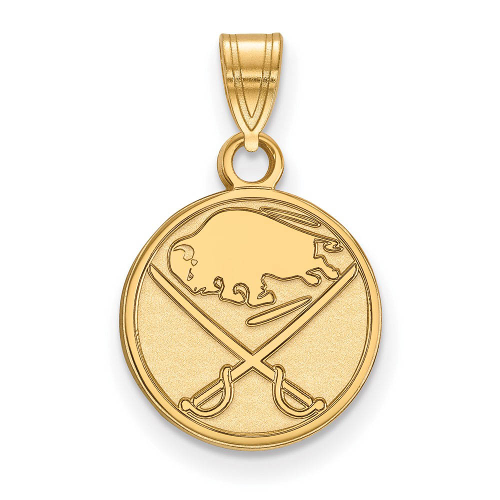 14k Yellow Gold NHL Buffalo Sabres Disc Pendant