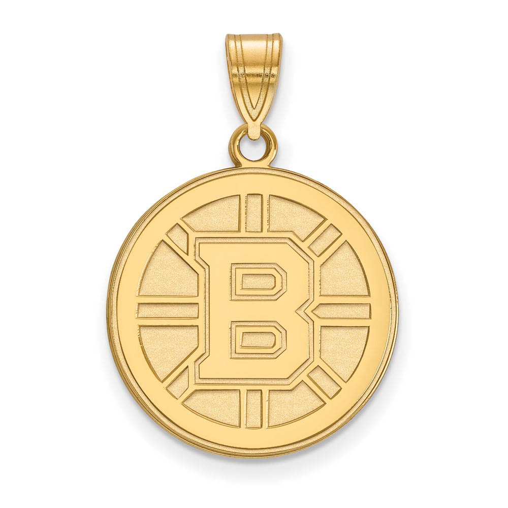 14k Yellow Gold NHL Boston Bruins Disc Pendant