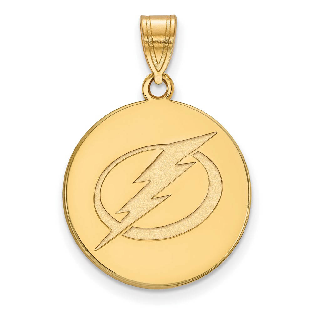 14k Yellow Gold NHL Tampa Bay Lightning Disc Pendant