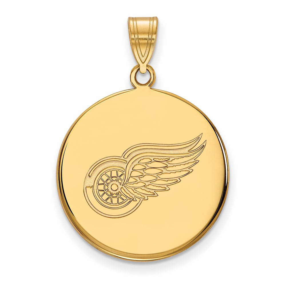 14k Yellow Gold NHL Detroit Red Wings Disc Pendant
