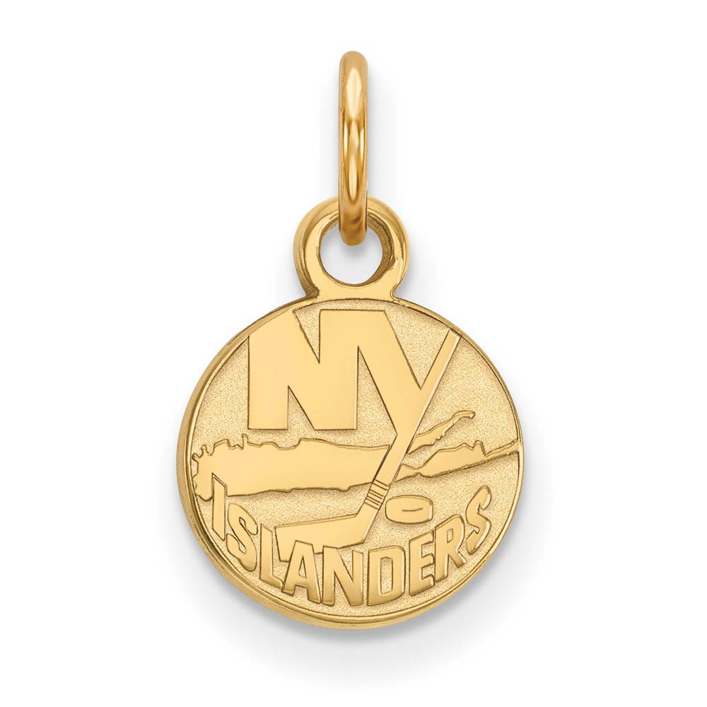 SS 14k Yellow Gold Plated NHL NY Islanders (Tiny) Disc Charm