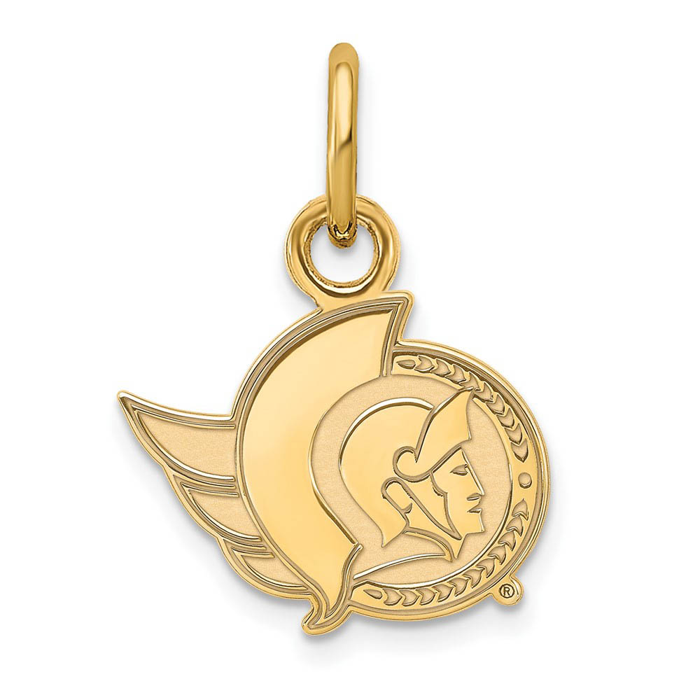 SS 14k Yellow Gold Plated NHL Ottawa Senators (Tiny) Charm