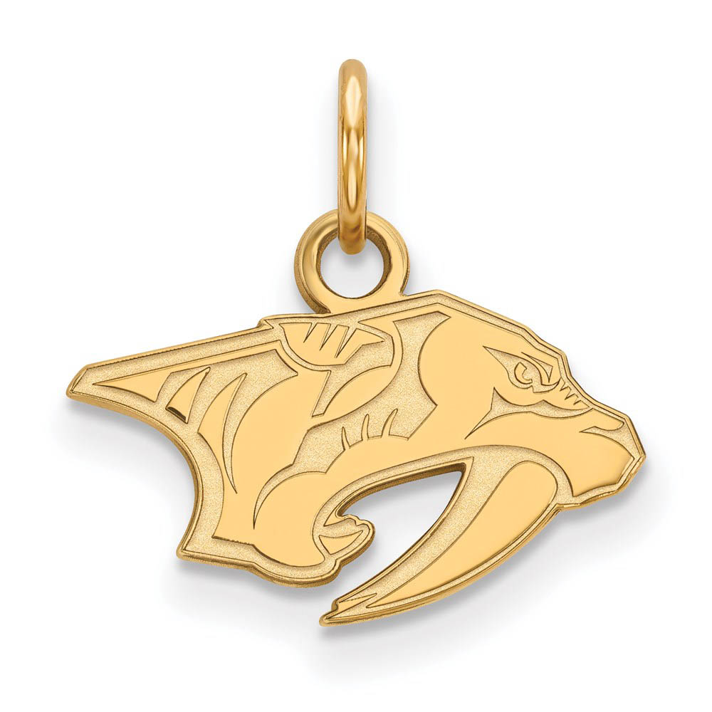 SS 14k Yellow Gold Plated NHL Nashville Predators (Tiny) Charm
