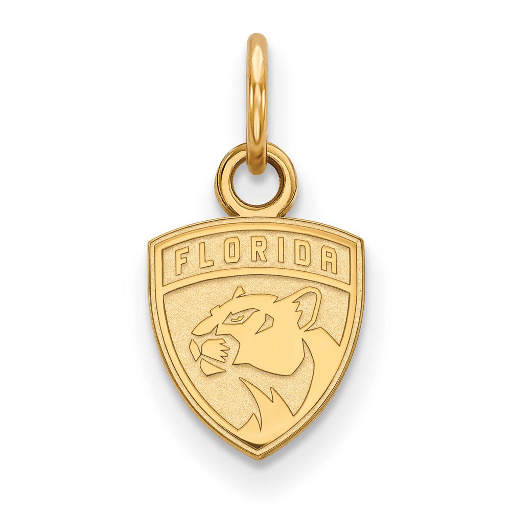 SS 14k Yellow Gold Plated NHL Florida Panthers (Tiny) Charm