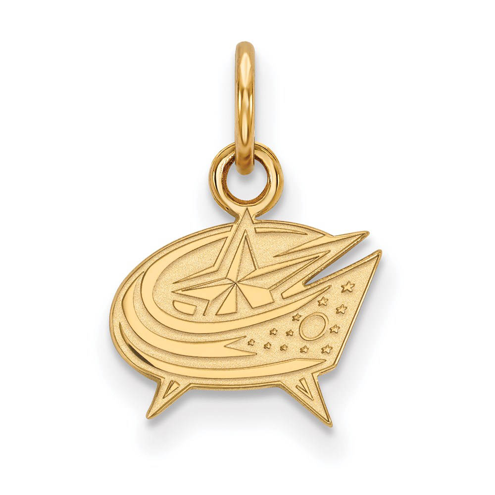 SS 14k Yellow Gold Plated NHL Columbus Blue Jackets (Tiny) Charm