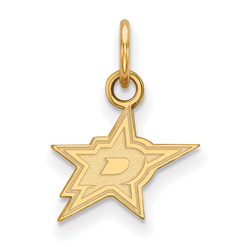 SS 14k Yellow Gold Plated NHL Dallas Stars (Tiny) Charm or Pendant