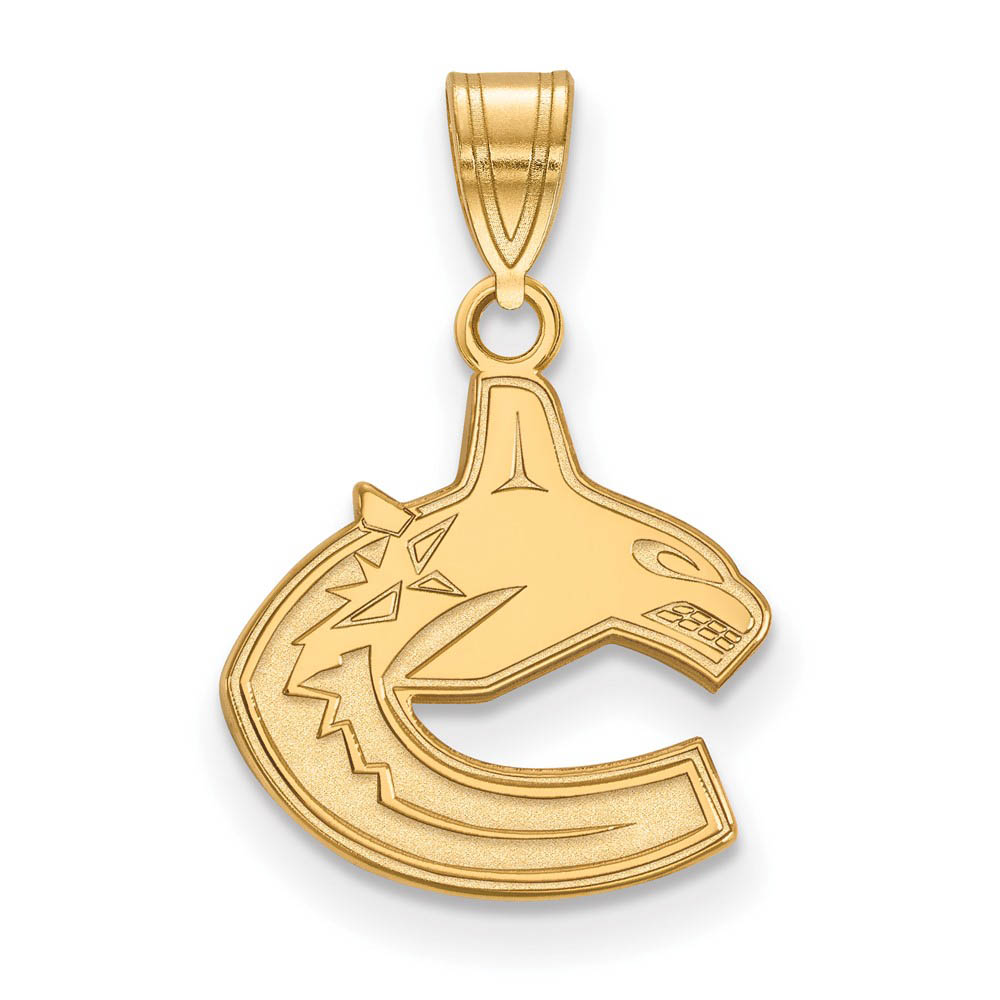 SS 14k Yellow Gold Plated NHL Vancouver Canucks Pendant
