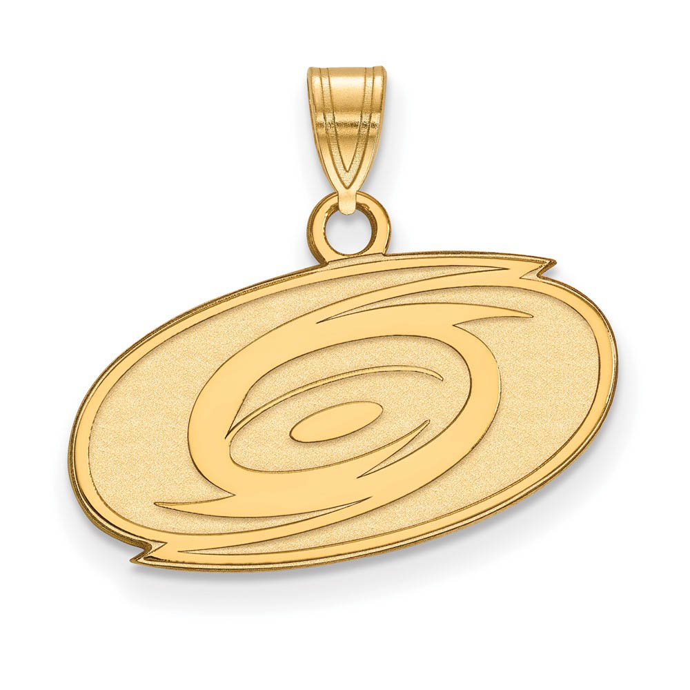 SS 14k Yellow Gold Plated NHL Carolina Hurricanes Pendant