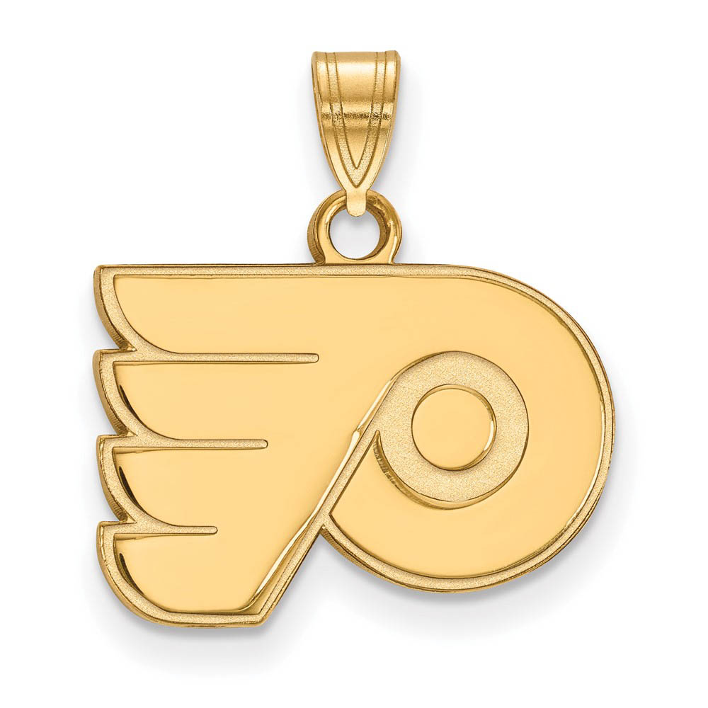 SS 14k Yellow Gold Plated NHL Philadelphia Flyers Pendant