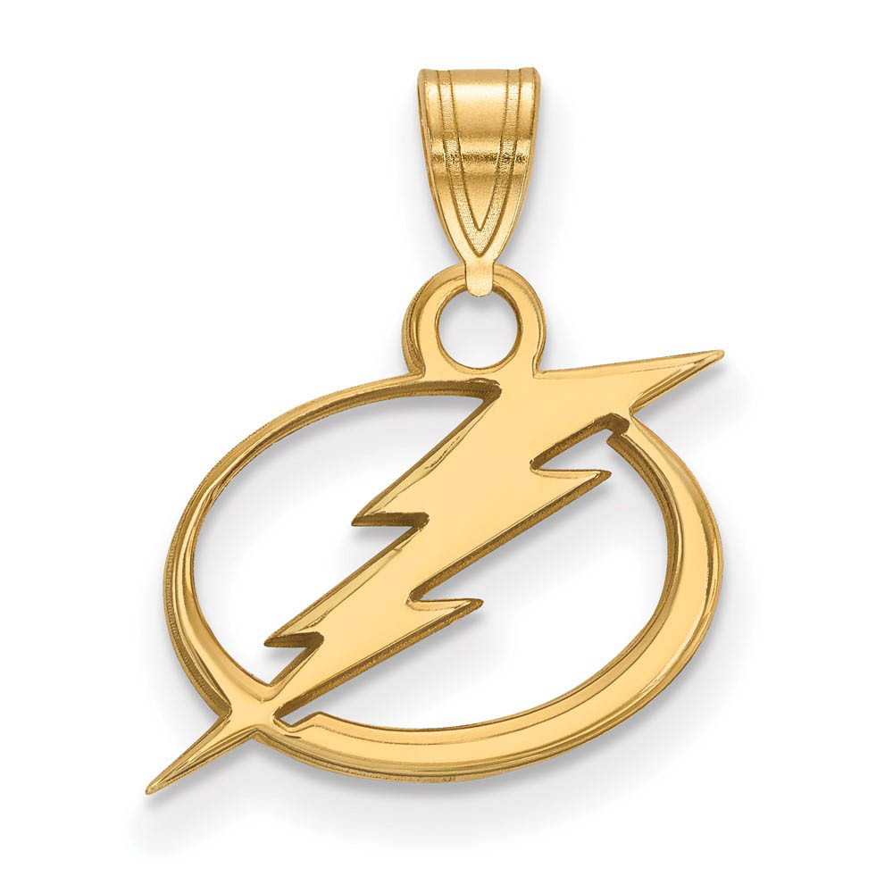 SS 14k Yellow Gold Plated NHL Tampa Bay Lightning Pendant