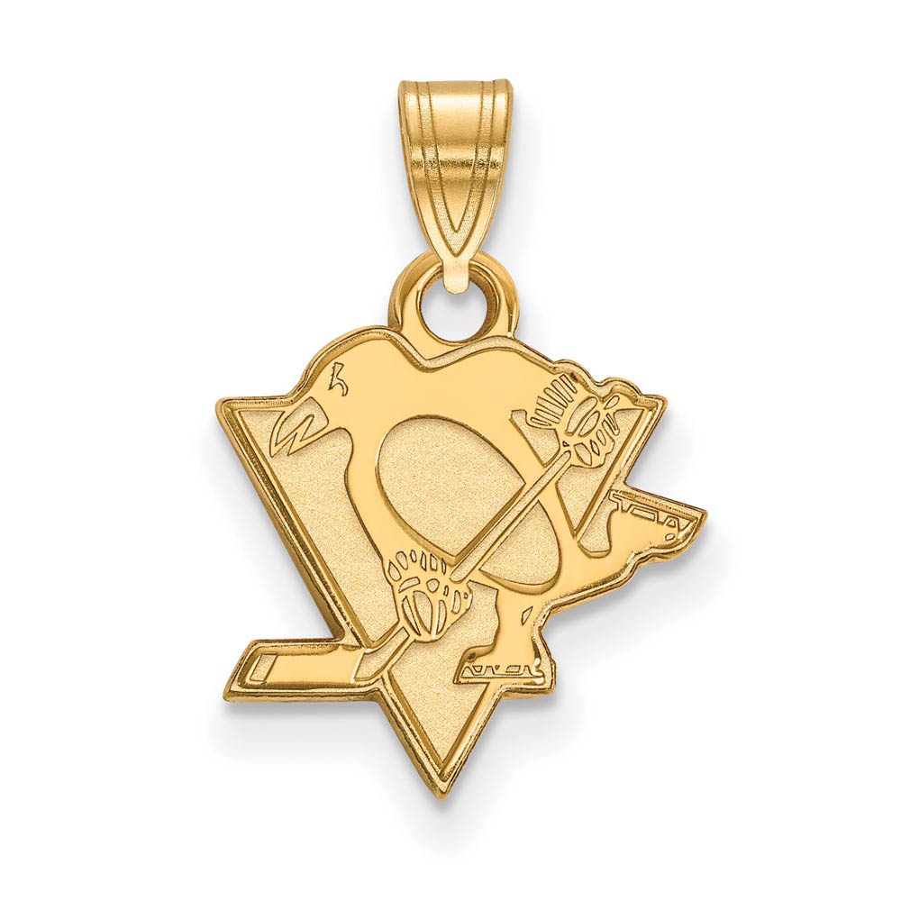 SS 14k Yellow Gold Plated NHL Pittsburgh Penguins Pendant