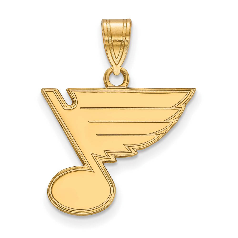 SS 14k Yellow Gold Plated NHL St. Louis Blues Pendant