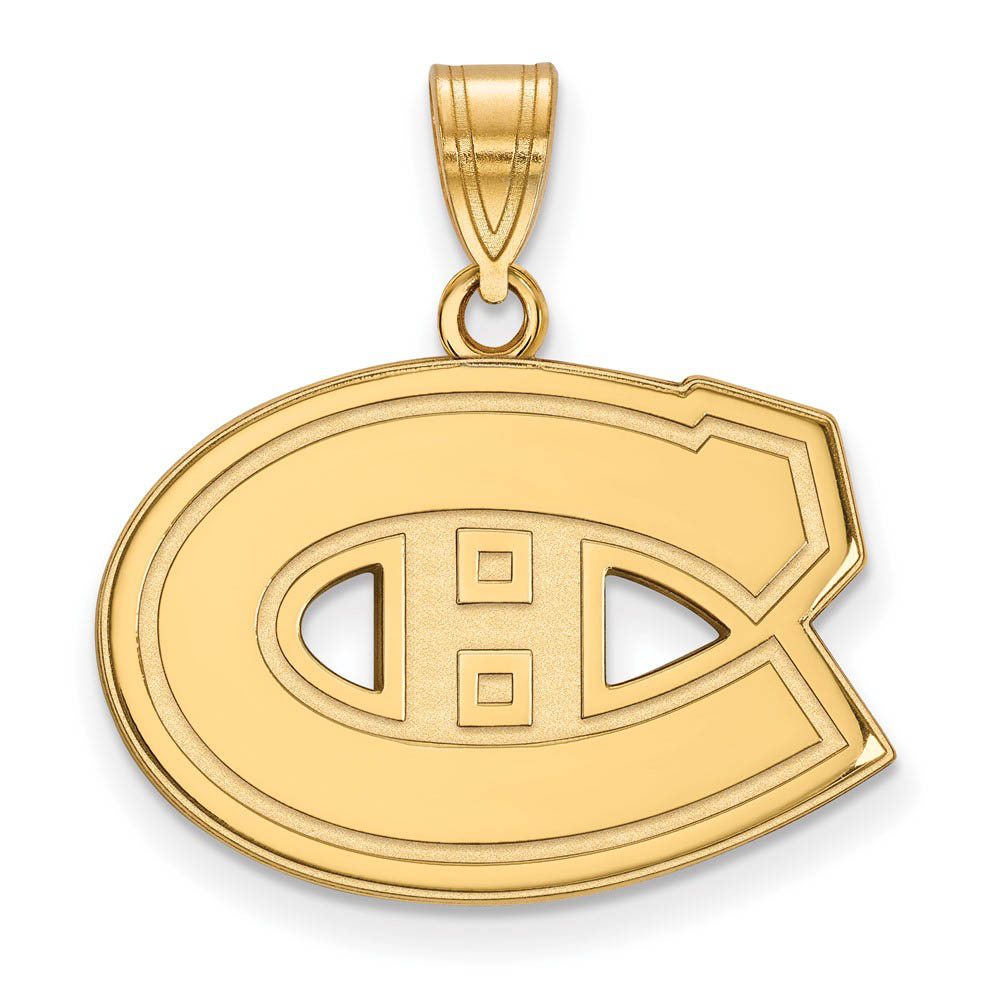 SS 14k Yellow Gold Plated NHL Montreal Canadiens Pendant