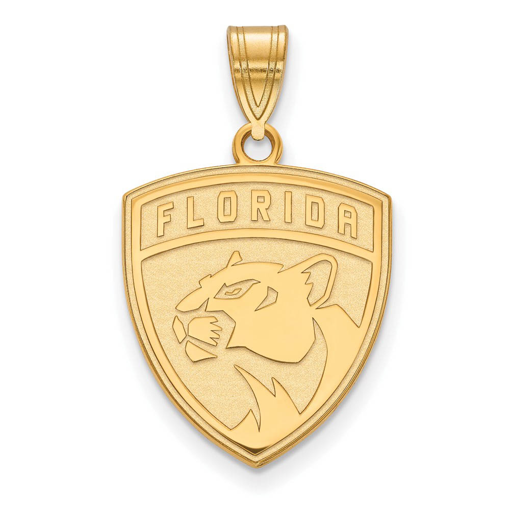 SS 14k Yellow Gold Plated NHL Florida Panthers Pendant
