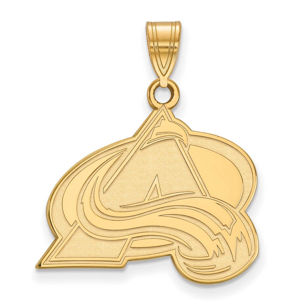 SS 14k Yellow Gold Plated NHL Colorado Avalanche Pendant