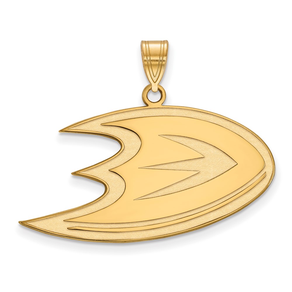 Sterling Silver 14k Yellow Gold Plated NHL Anaheim Ducks Pendant