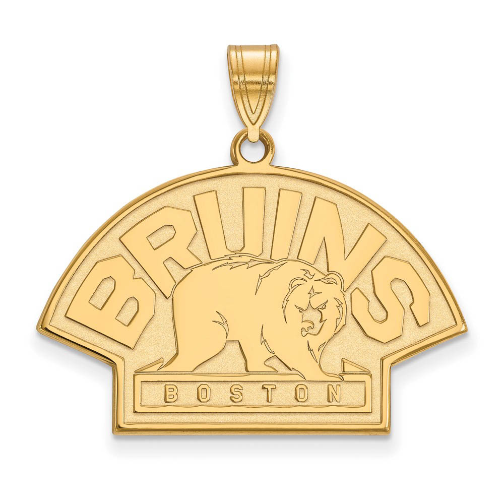 Sterling Silver 14k Yellow Gold Plated NHL Boston Bruins Pendant