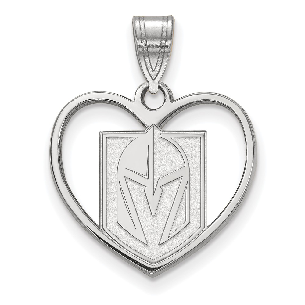 Sterling Silver NHL Vegas Golden Knights Heart Pendant