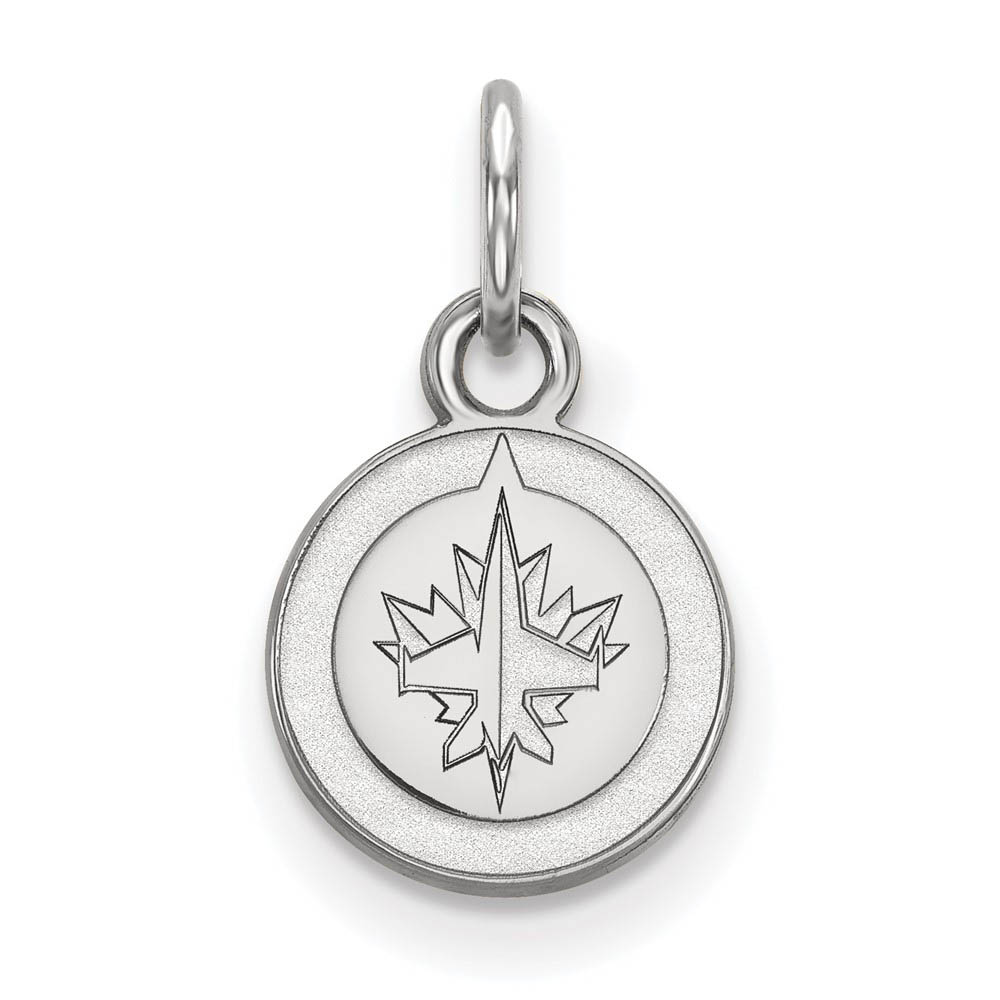 Sterling Silver NHL Winnipeg Jets (Tiny) Disc Charm or Pendant
