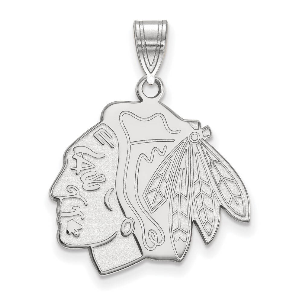 Sterling Silver NHL Chicago Blackhawks LG Logo Pendant
