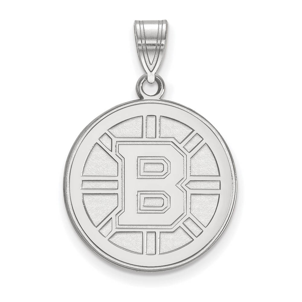 Sterling Silver NHL Boston Bruins Disc Pendant