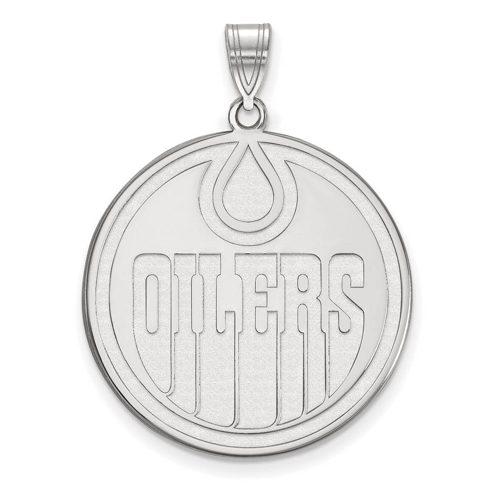 Sterling Silver NHL Edmonton Oilers Disc Pendant