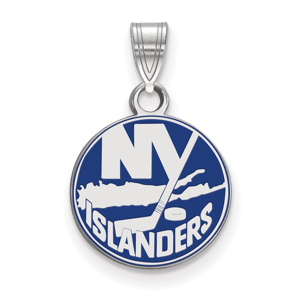 Sterling Silver NHL New York Islanders SM Enamel Disc Pendant