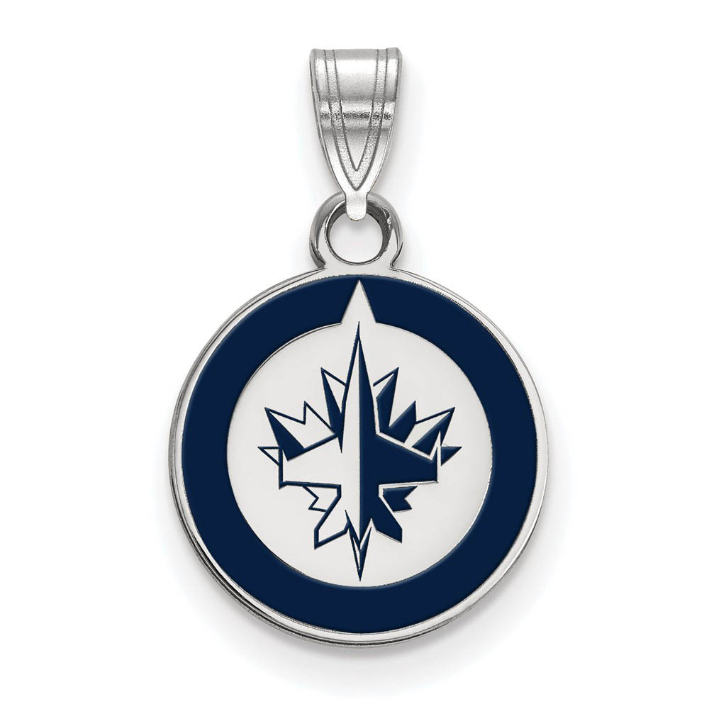 Sterling Silver NHL Winnipeg Jets SM Enamel Disc Pendant