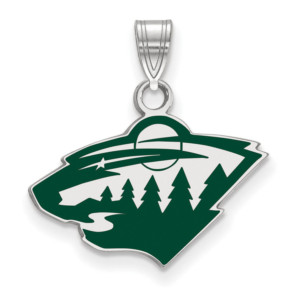 Sterling Silver NHL Minnesota Wild SM Enamel Pendant