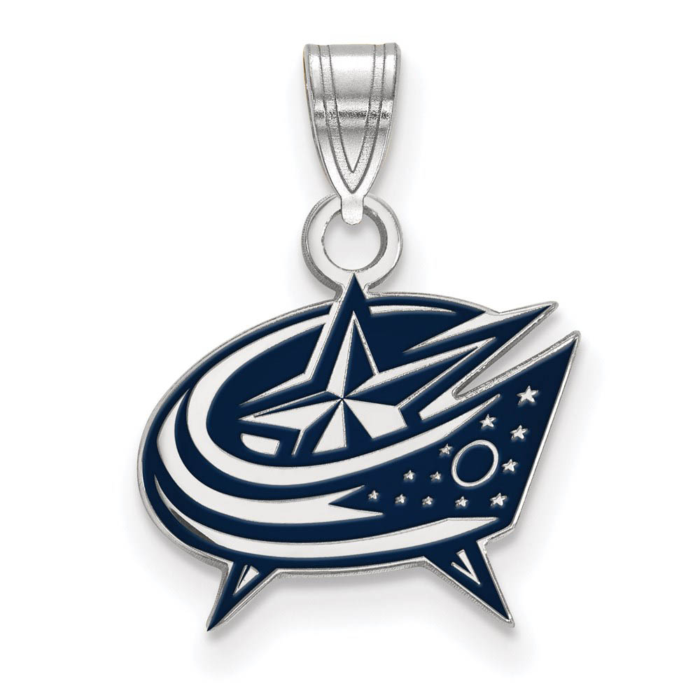 Sterling Silver NHL Columbus Blue Jackets SM Enamel Pendant