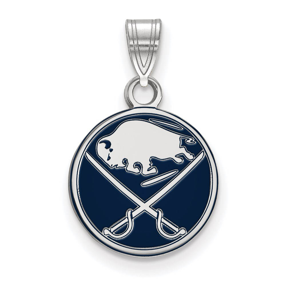 Sterling Silver NHL Buffalo Sabres SM Enamel Disc Pendant