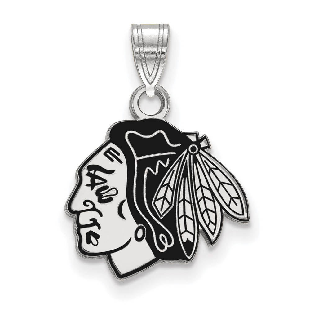 Sterling Silver NHL Chicago Blackhawks SM Enamel Pendant