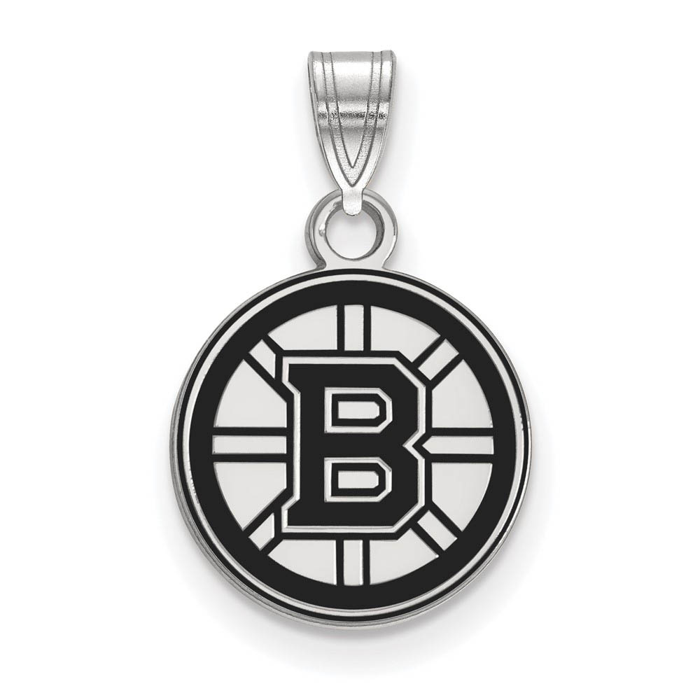 Sterling Silver NHL Boston Bruins SM Enamel Disc Pendant