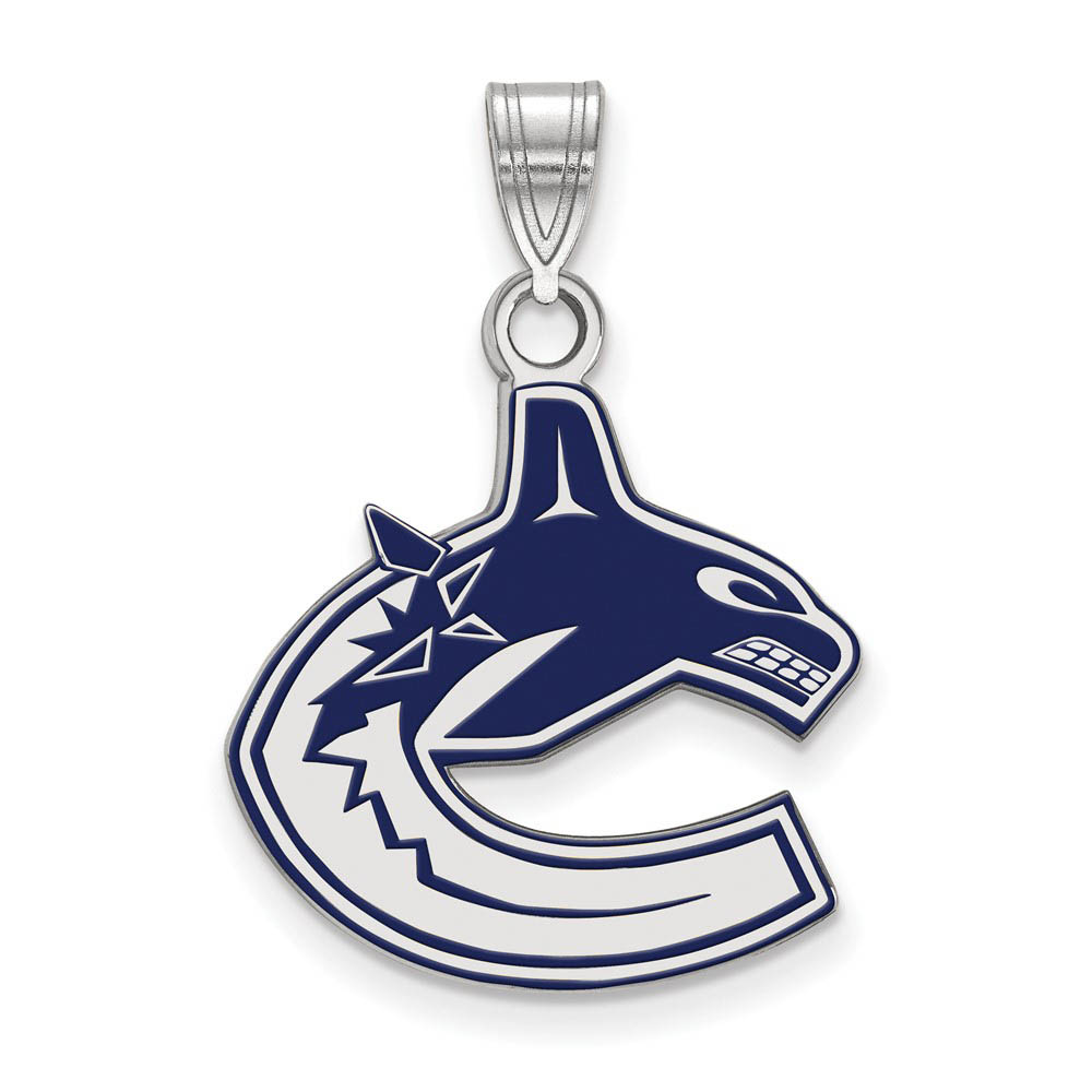 Sterling Silver NHL Vancouver Canucks LG Enamel Pendant