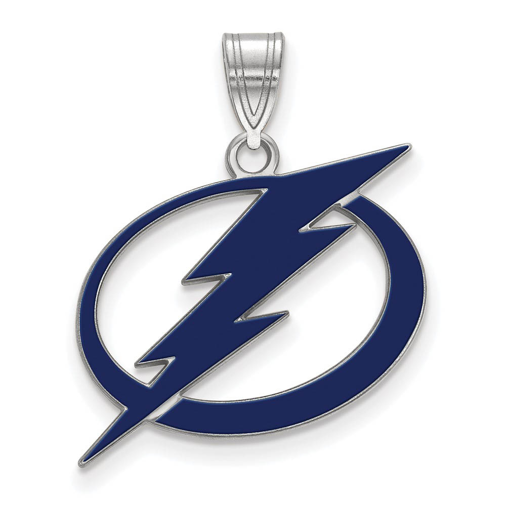 Sterling Silver NHL Tampa Bay Lightning LG Enamel Pendant
