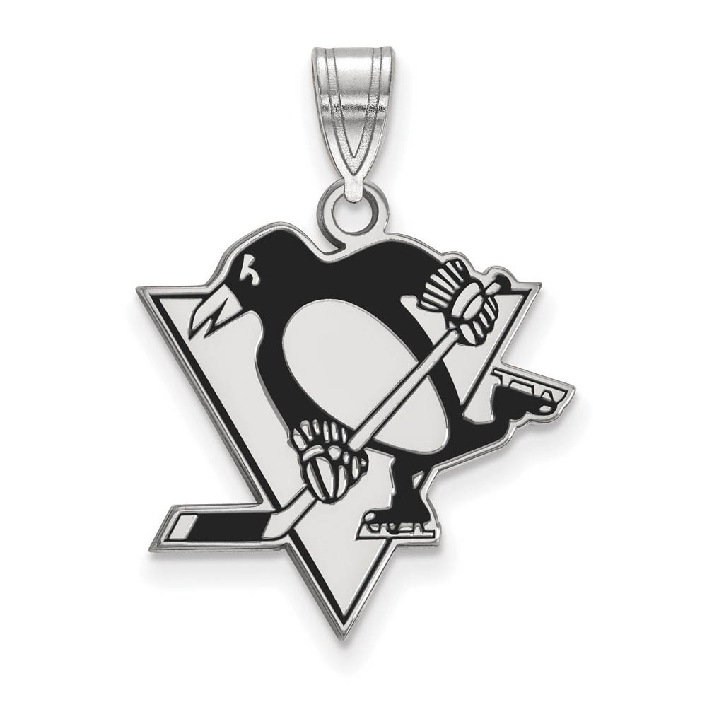 Sterling Silver NHL Pittsburgh Penguins LG Enamel Pendant