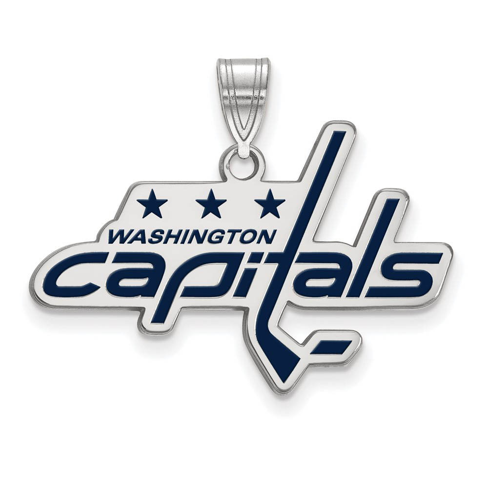 Sterling Silver NHL Washington Capitals LG Enamel Pendant