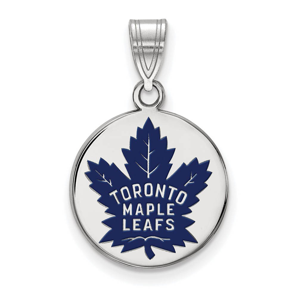 Sterling Silver NHL Toronto Maple Leafs MD Enamel Disc Pendant
