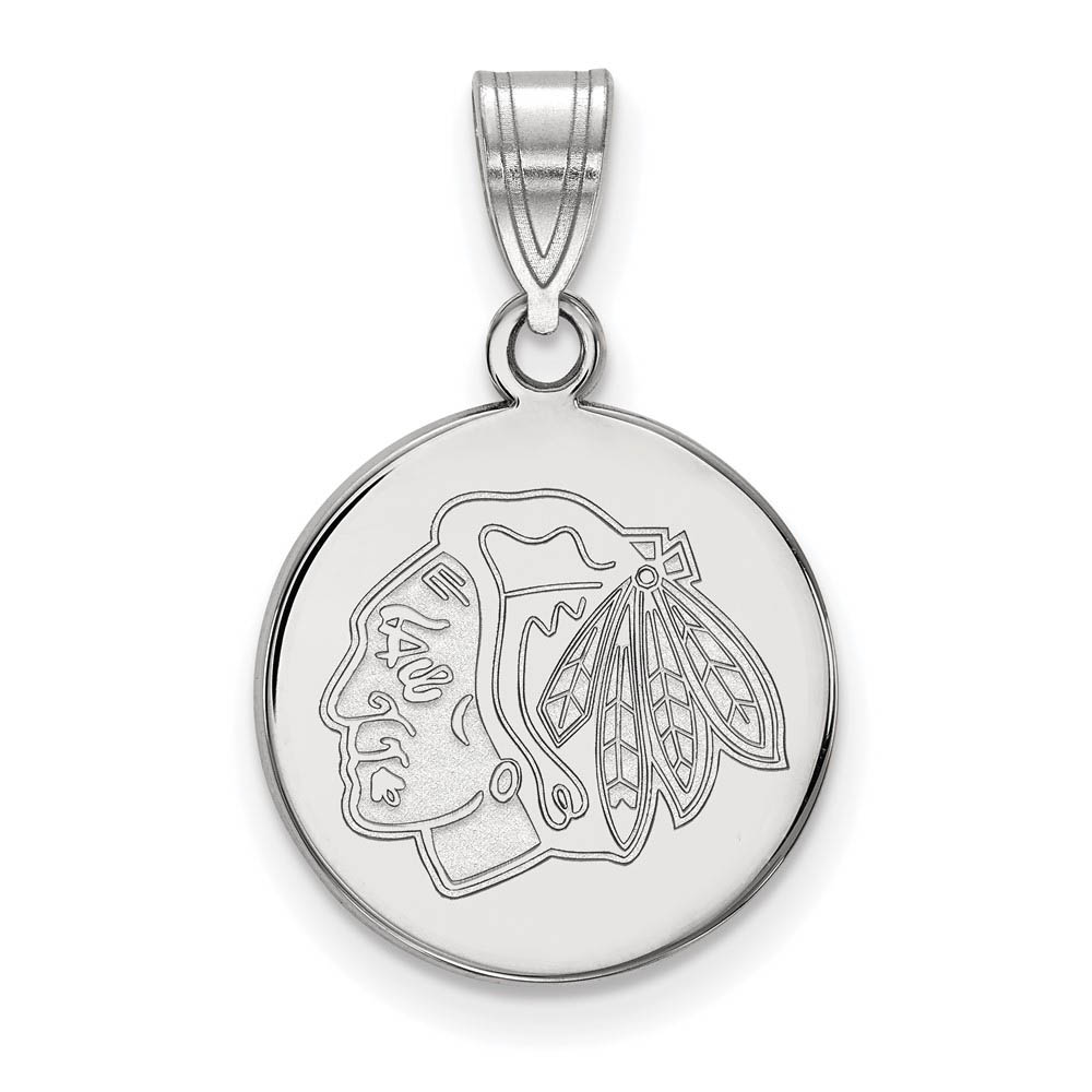 Sterling Silver NHL Chicago Blackhawks MD Disc Pendant
