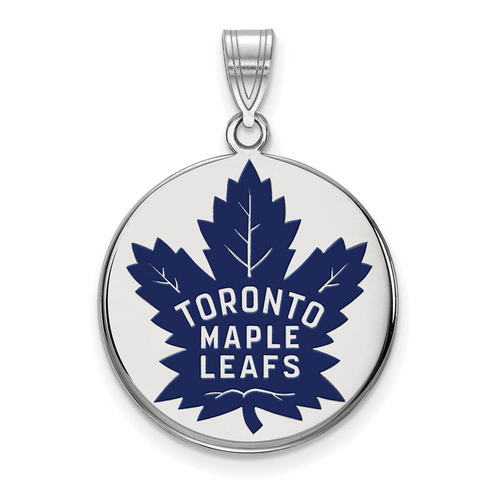 Sterling Silver NHL Toronto Maple Leafs Lg Enamel Disc Pendant