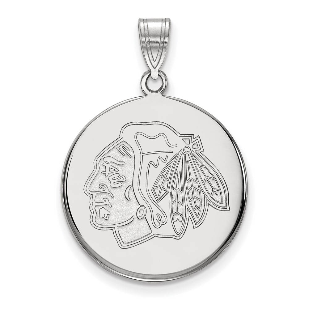 Sterling Silver NHL Chicago Blackhawks LG Disc Pendant