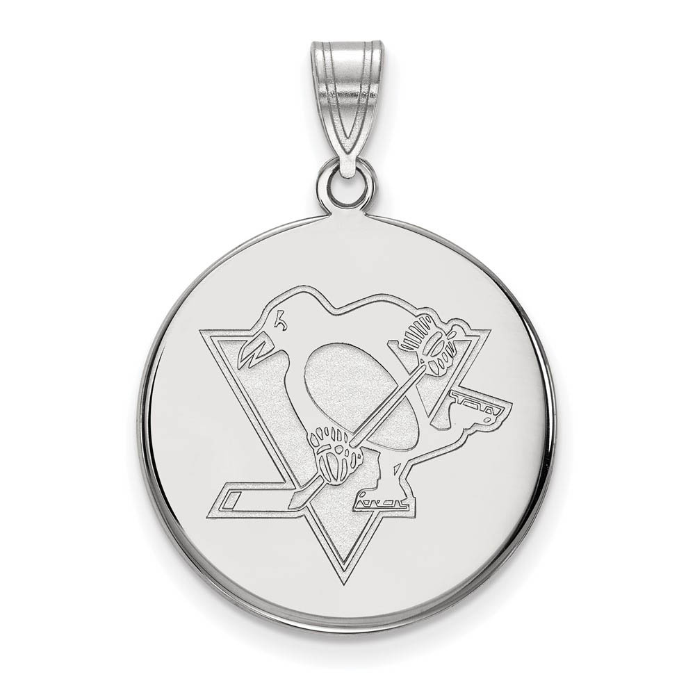 Sterling Silver NHL Pittsburgh Penguins LG Disc Pendant