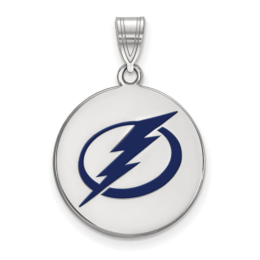 Sterling Silver NHL Tampa Bay Lightning LG Enamel Disc Pendant