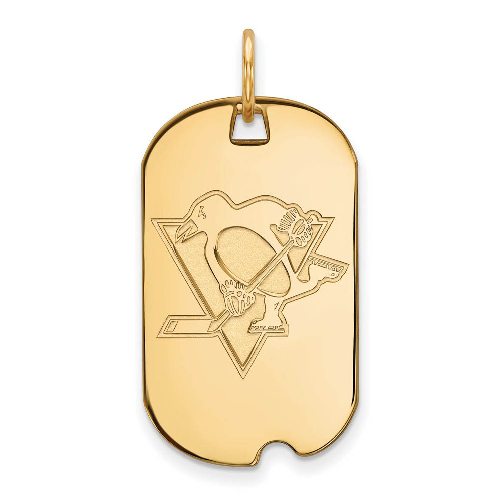 10k Yellow Gold NHL Pittsburgh Penguins Dog Tag Pendant