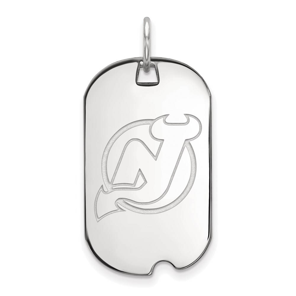 Sterling Silver NHL New Jersey Devils Dog Tag Pendant