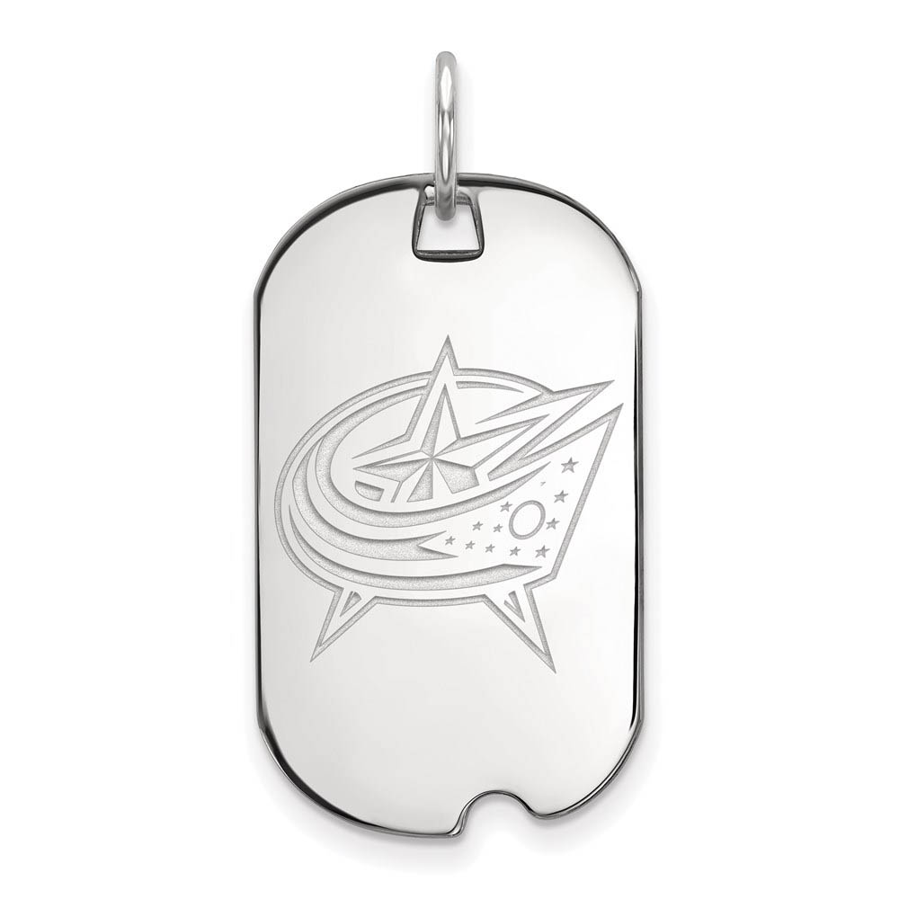 Sterling Silver NHL Columbus Blue Jackets Dog Tag Pendant