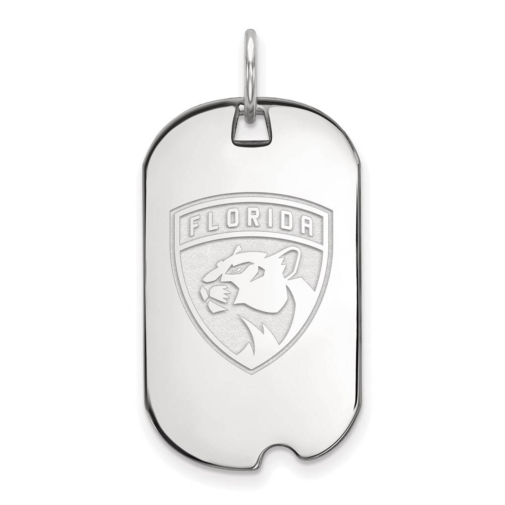 Sterling Silver NHL Florida Panthers Dog Tag Pendant