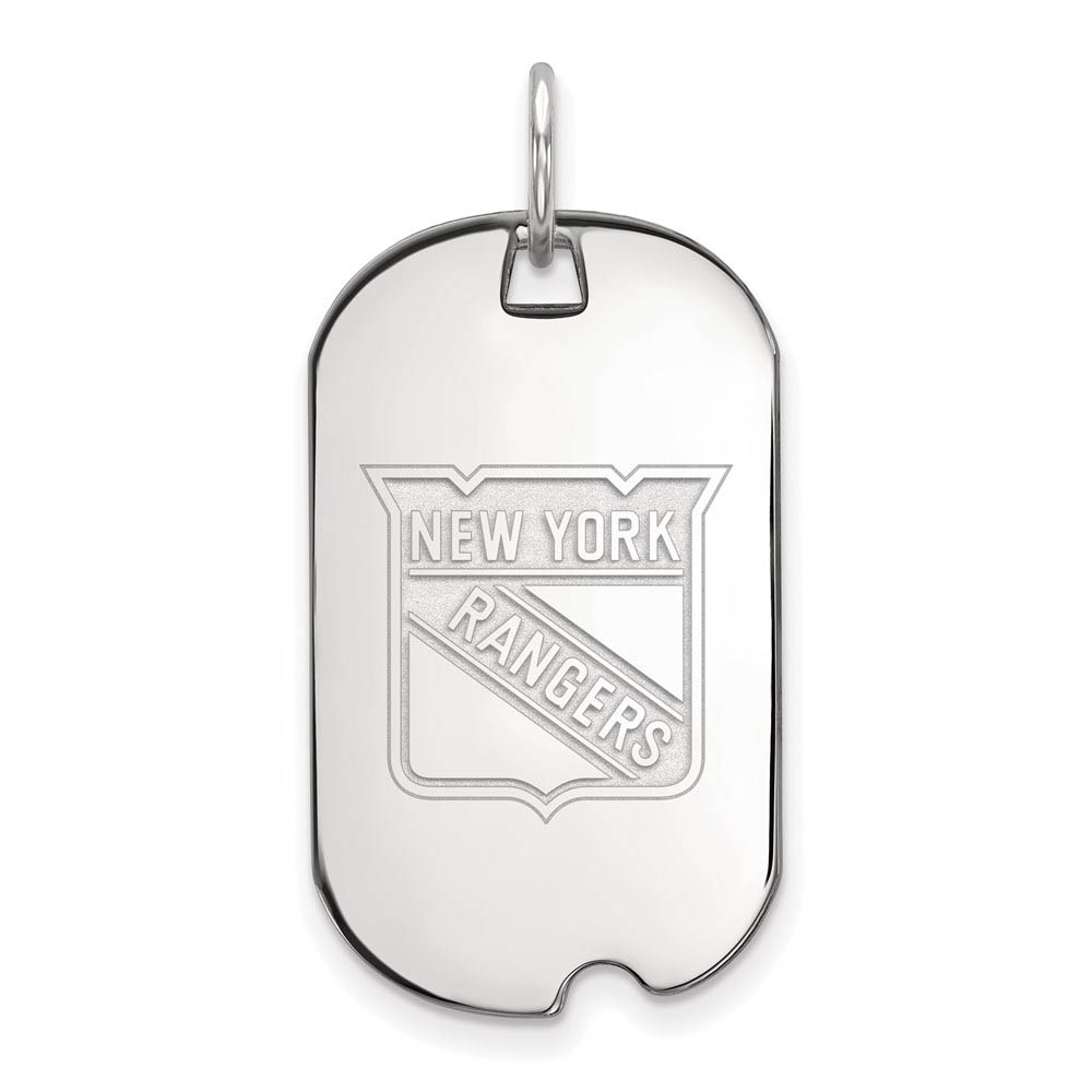 Sterling Silver NHL New York Rangers Dog Tag Pendant