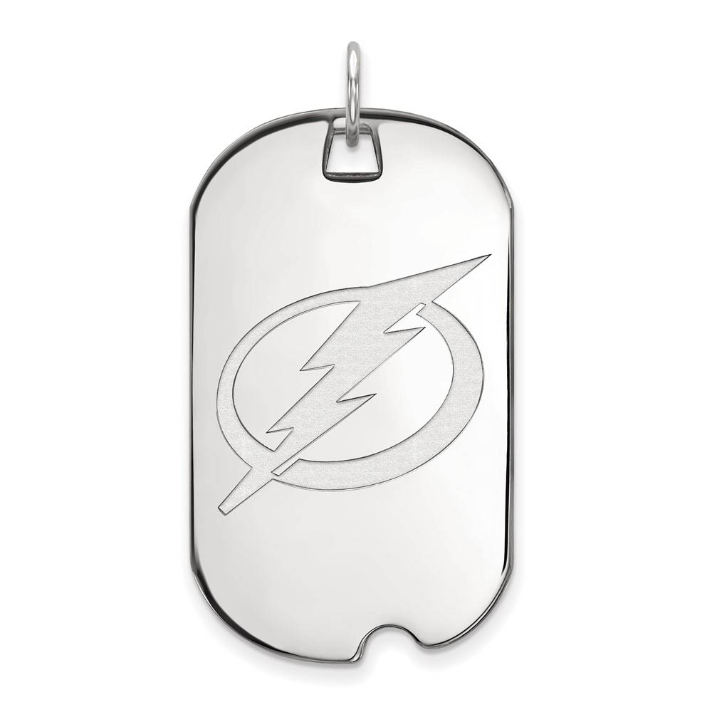 Sterling Silver NHL Tampa Bay Lightning LG Dog Tag Pendant